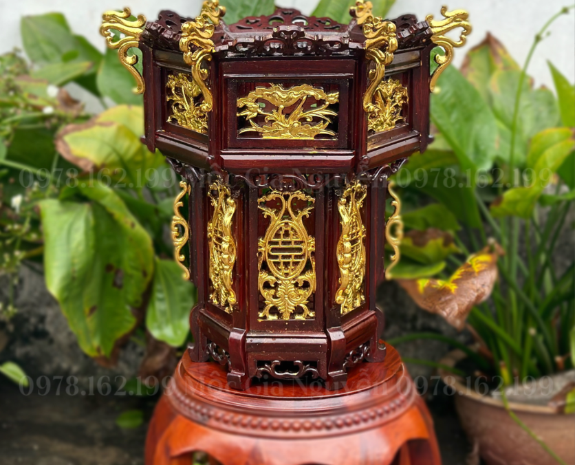 Đèn thờ gia tiên cao cấp- đèn thờ gỗ gụ- đèn thờ ngũ sắc- đèn thờ lưu ly